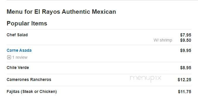 El Rayos Authentic Mexican - Calhoun, GA menu_pic
