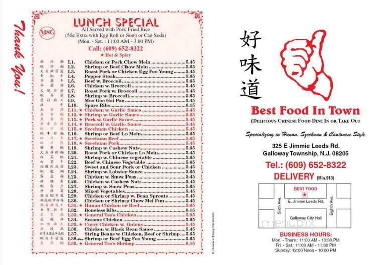 Best Food In Town - Galloway, NJ menu_pic