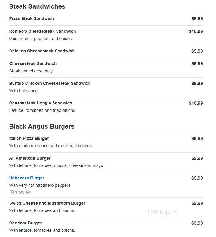 Romeo's Pizzeria - Myrtle Beach, SC menu_pic