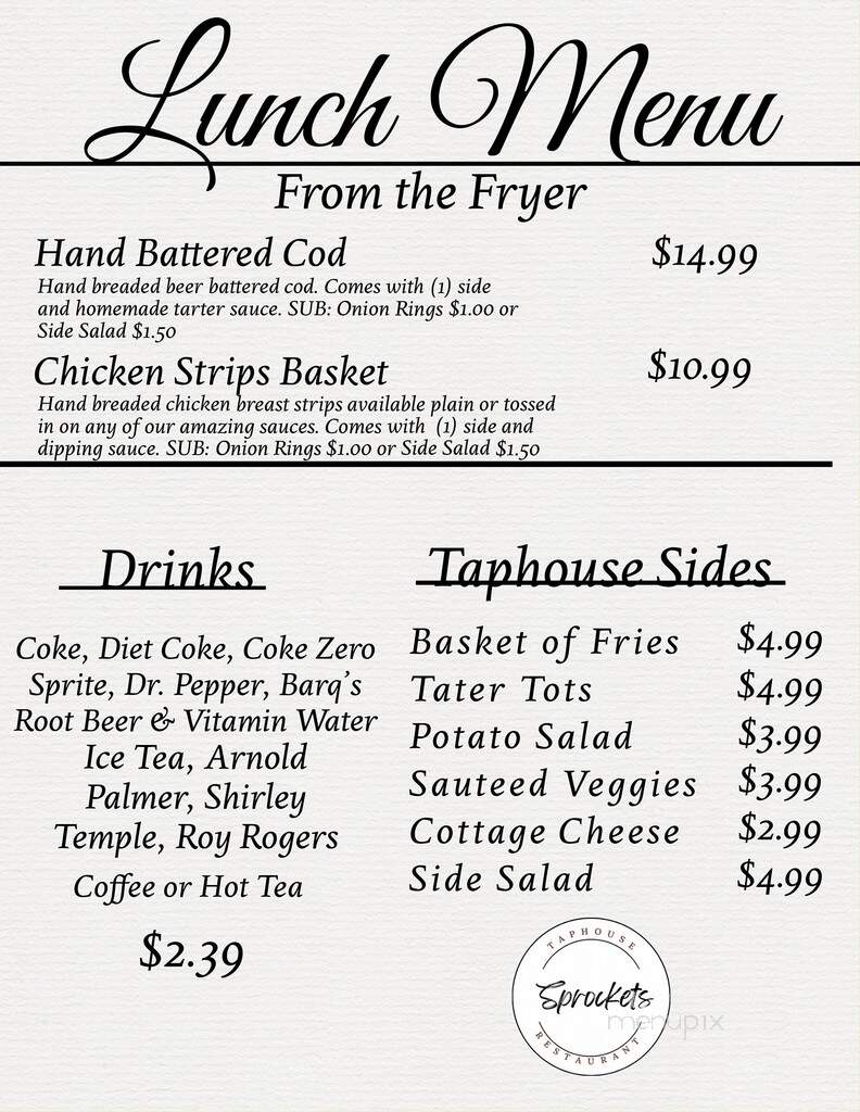 Sprockets Brew House - Council, ID menu_pic