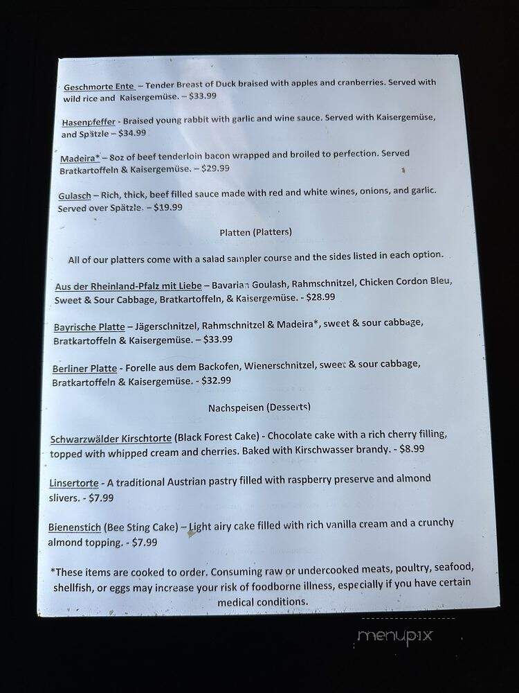 Anneliese German Cuisine - Canon City, CO menu_pic