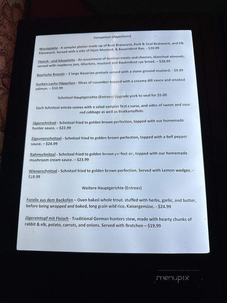 Anneliese German Cuisine - Canon City, CO menu_pic