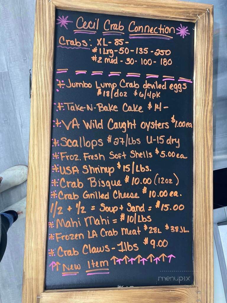 Cecil Crab Connection - Elkton, MD menu_pic