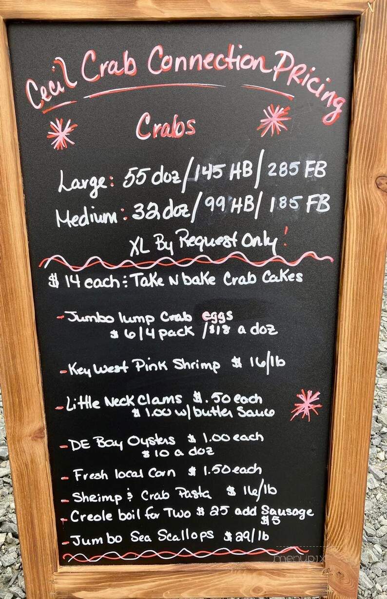 Cecil Crab Connection - Elkton, MD menu_pic