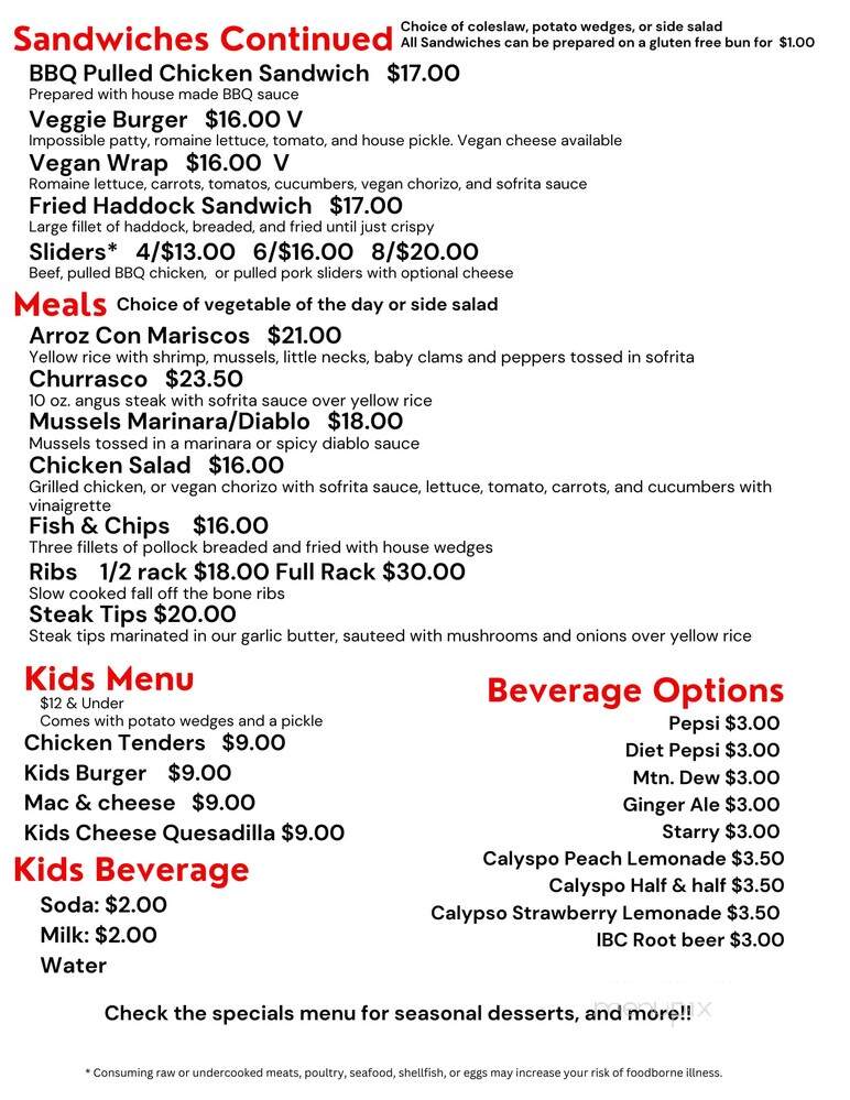 Hot Hill Tavern - Thomaston, ME menu_pic