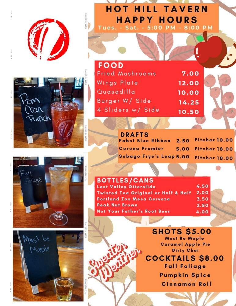 Hot Hill Tavern - Thomaston, ME menu_pic