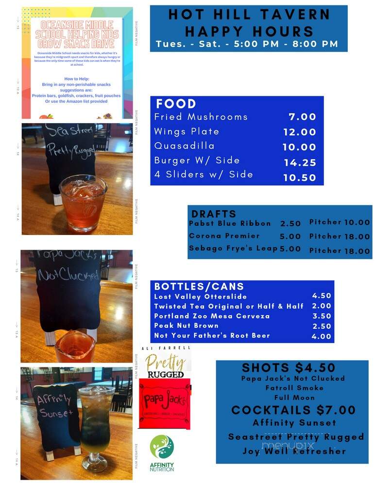 Hot Hill Tavern - Thomaston, ME menu_pic