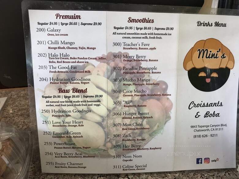 Mini Croissants & Boba - Los Angeles, CA menu_pic