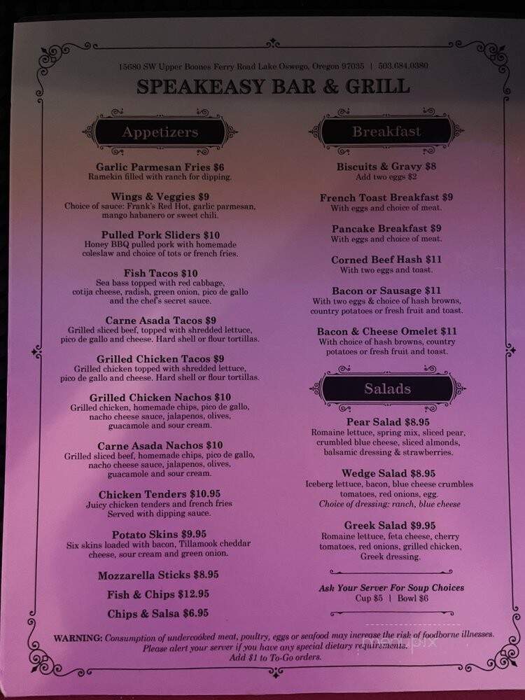 Keystone Cafe - Lake Oswego, OR menu_pic