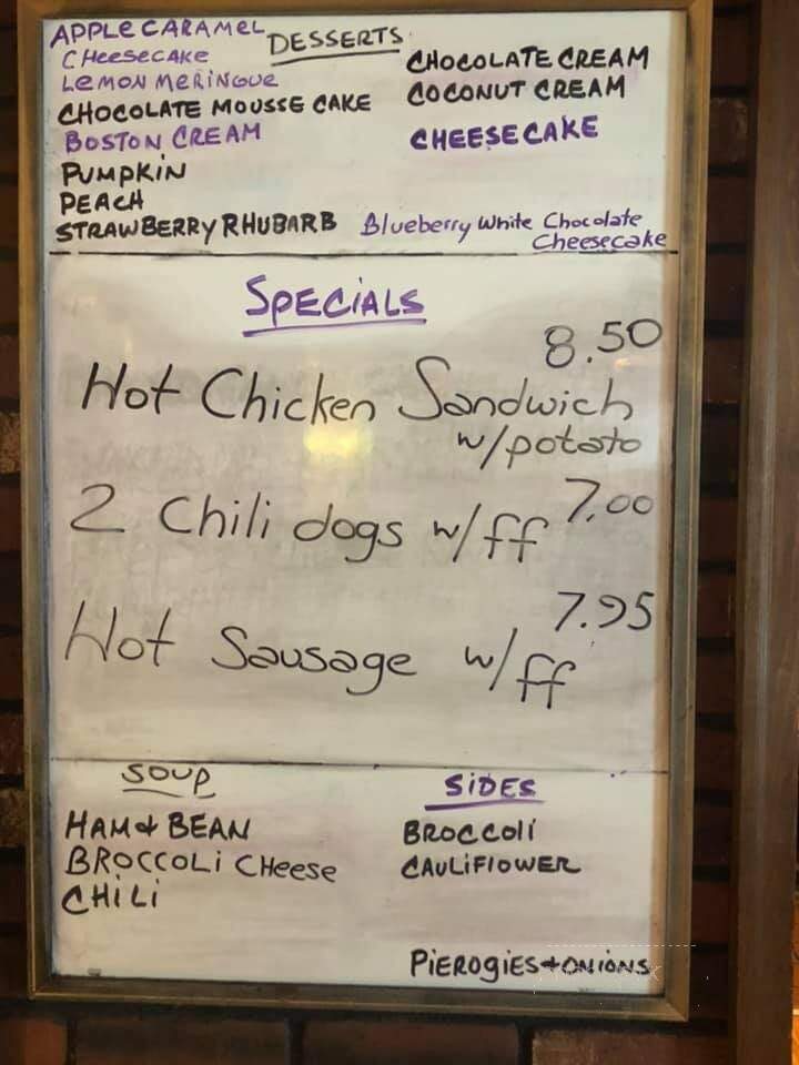 Zacherl's Tavern - Saxonburg, PA menu_pic