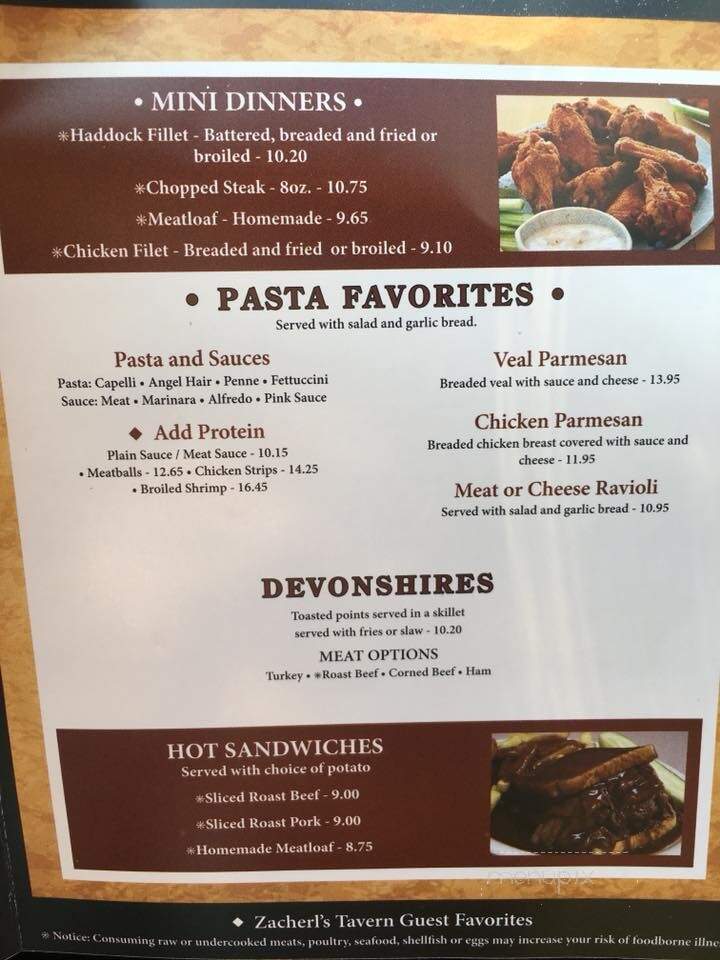 Zacherl's Tavern - Saxonburg, PA menu_pic