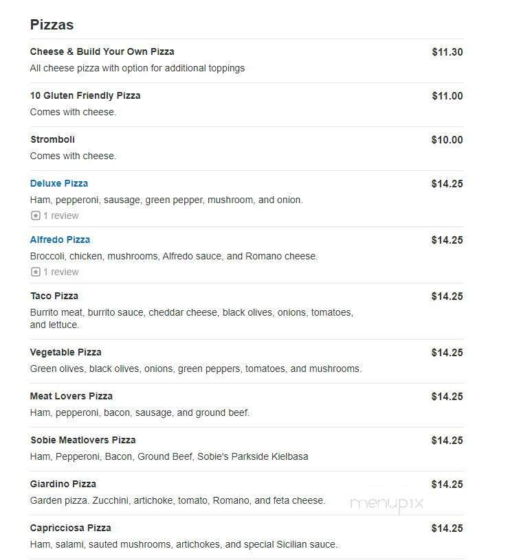 Alfano's Pizza Place - Grand Rapids, MI menu_pic