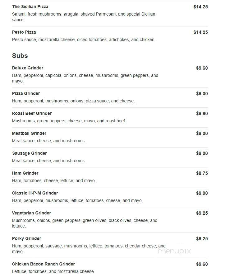 Alfano's Pizza Place - Grand Rapids, MI menu_pic