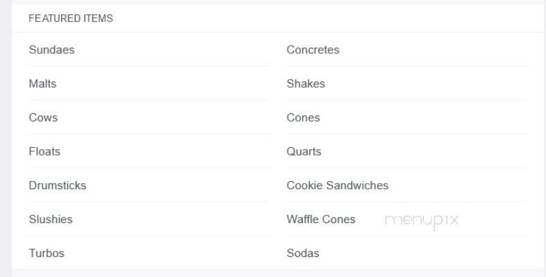 Fritz's Frozen Custard - Saint Peters, MO menu_pic
