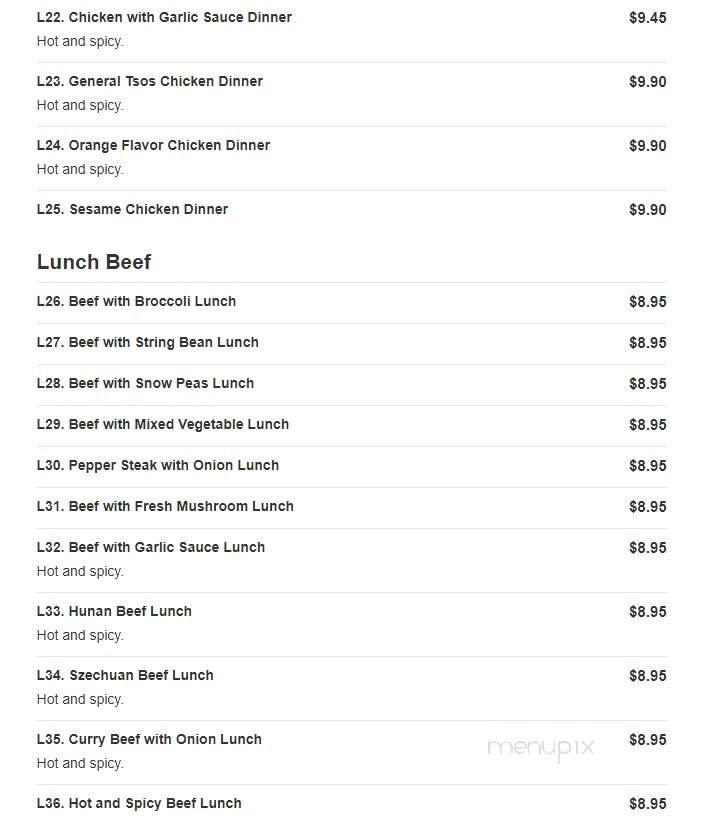 Lucky Cheung Restaurant - Long Branch, NJ menu_pic