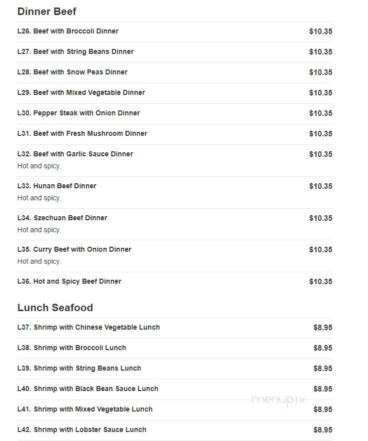 Lucky Cheung Restaurant - Long Branch, NJ menu_pic