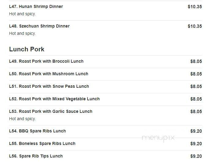 Lucky Cheung Restaurant - Long Branch, NJ menu_pic