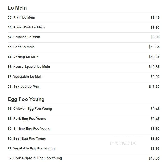 Lucky Cheung Restaurant - Long Branch, NJ menu_pic