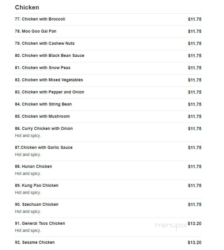 Lucky Cheung Restaurant - Long Branch, NJ menu_pic