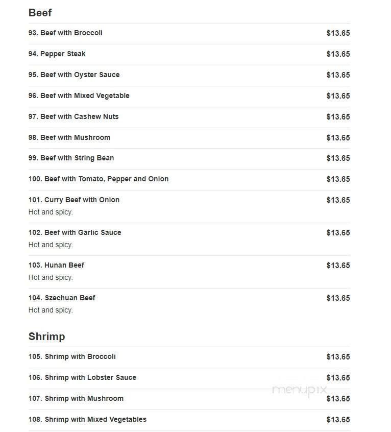 Lucky Cheung Restaurant - Long Branch, NJ menu_pic