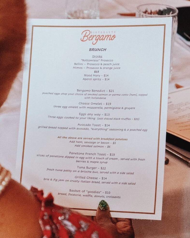 Ristorante Bergamo - Greenville, SC menu_pic