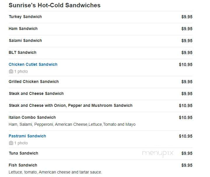 Sunrise Deli - West Haven, CT menu_pic