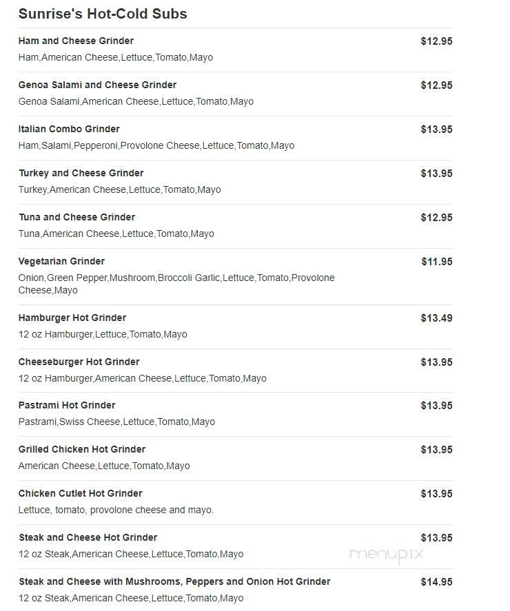 Sunrise Deli - West Haven, CT menu_pic