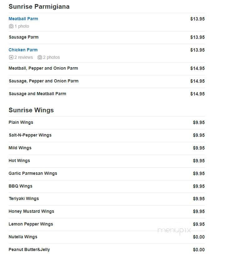 Sunrise Deli - West Haven, CT menu_pic