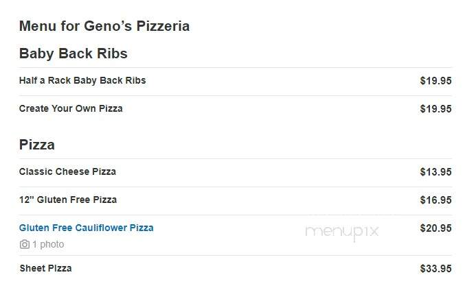 Geno's Pizzeria - Granby, CT menu_pic
