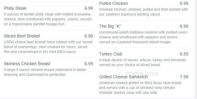 JD's Smokin Grill & Bar - Hinsdale, NY menu_pic
