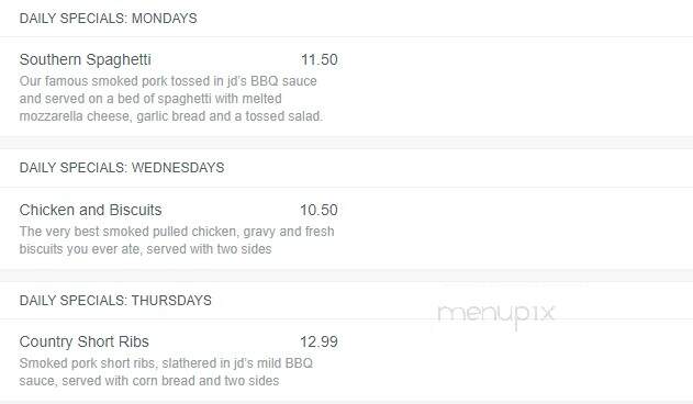JD's Smokin Grill & Bar - Hinsdale, NY menu_pic