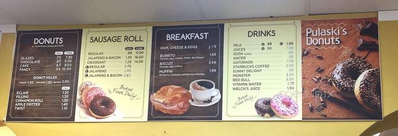Pulaski's Donuts - Dallas, TX menu_pic