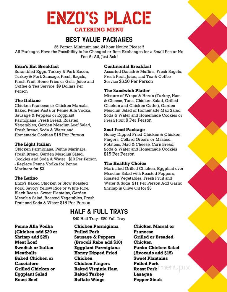 Enzo's Place - Paterson, NJ menu_pic