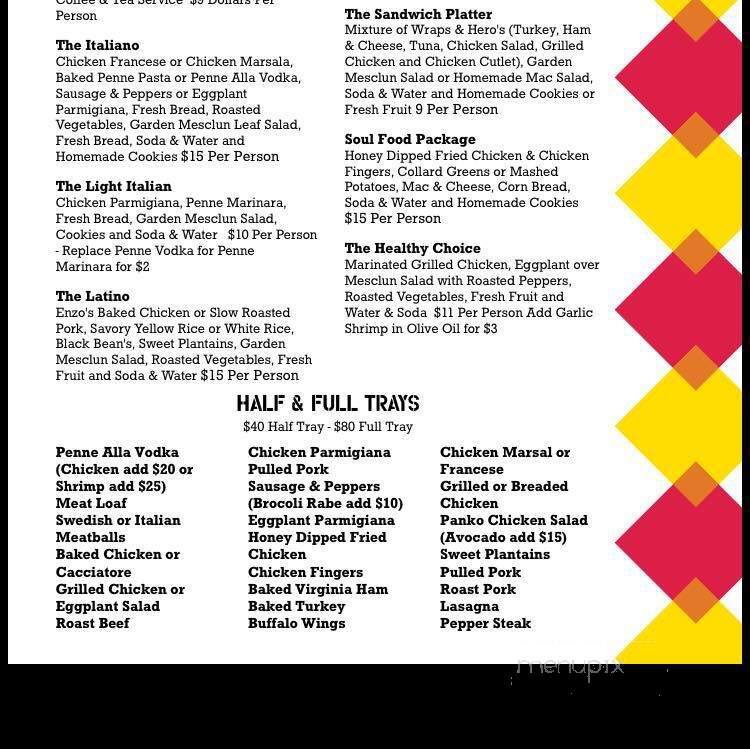 Enzo's Place - Paterson, NJ menu_pic