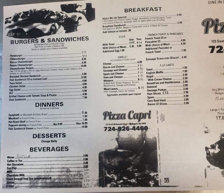 Pizza Capri - McDonald, PA