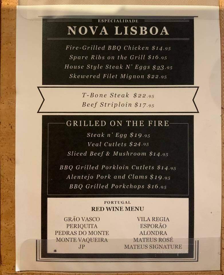 Restaurant Nova Lisboa - London, ON menu_pic