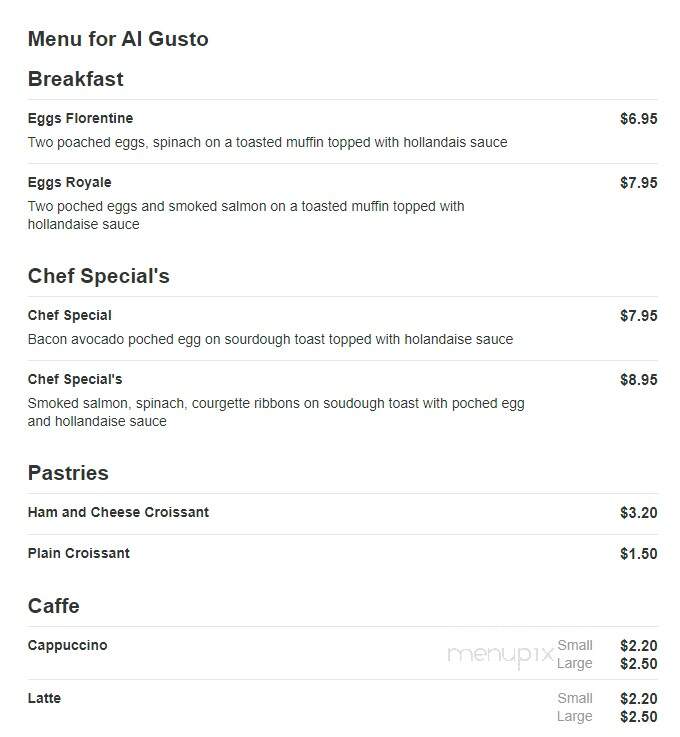 Al Gusto - Bay Shore, NY menu_pic