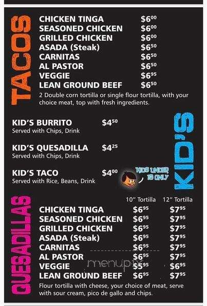 El Burrito Loco - Shepherdsville, KY menu_pic