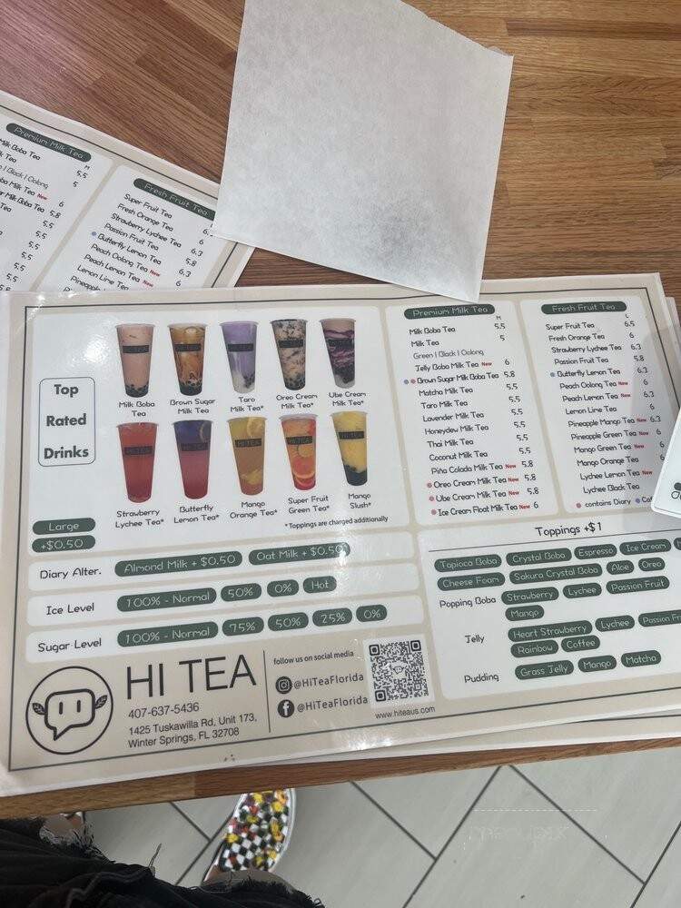 Hi Tea - Winter Springs, FL menu_pic