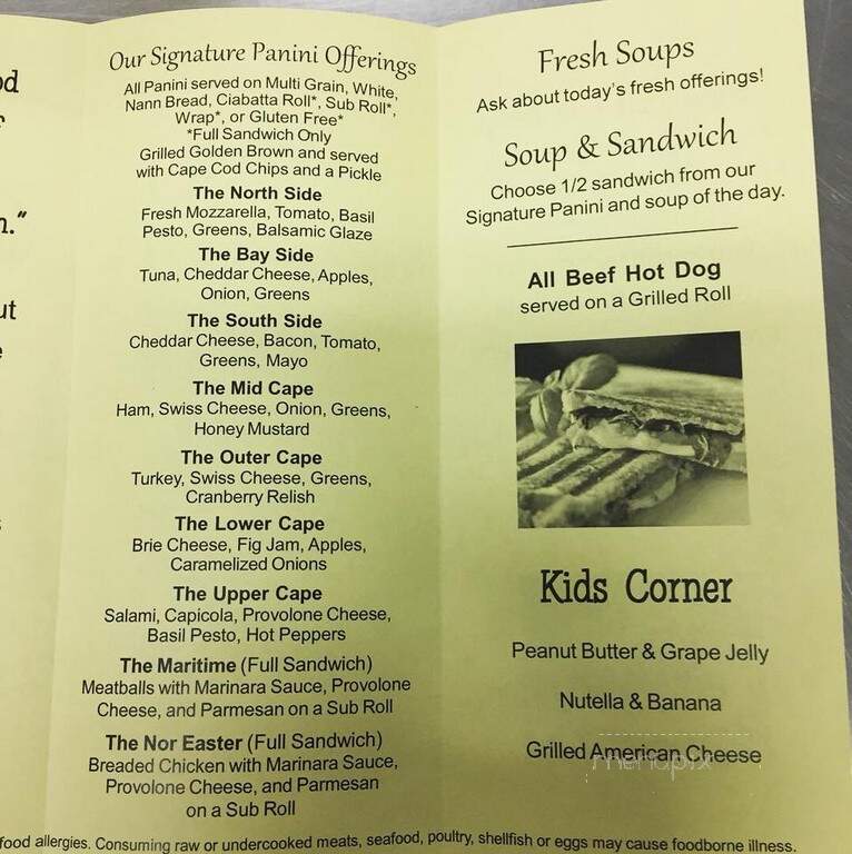 Cape Cod Creamery - Dennis, MA menu_pic