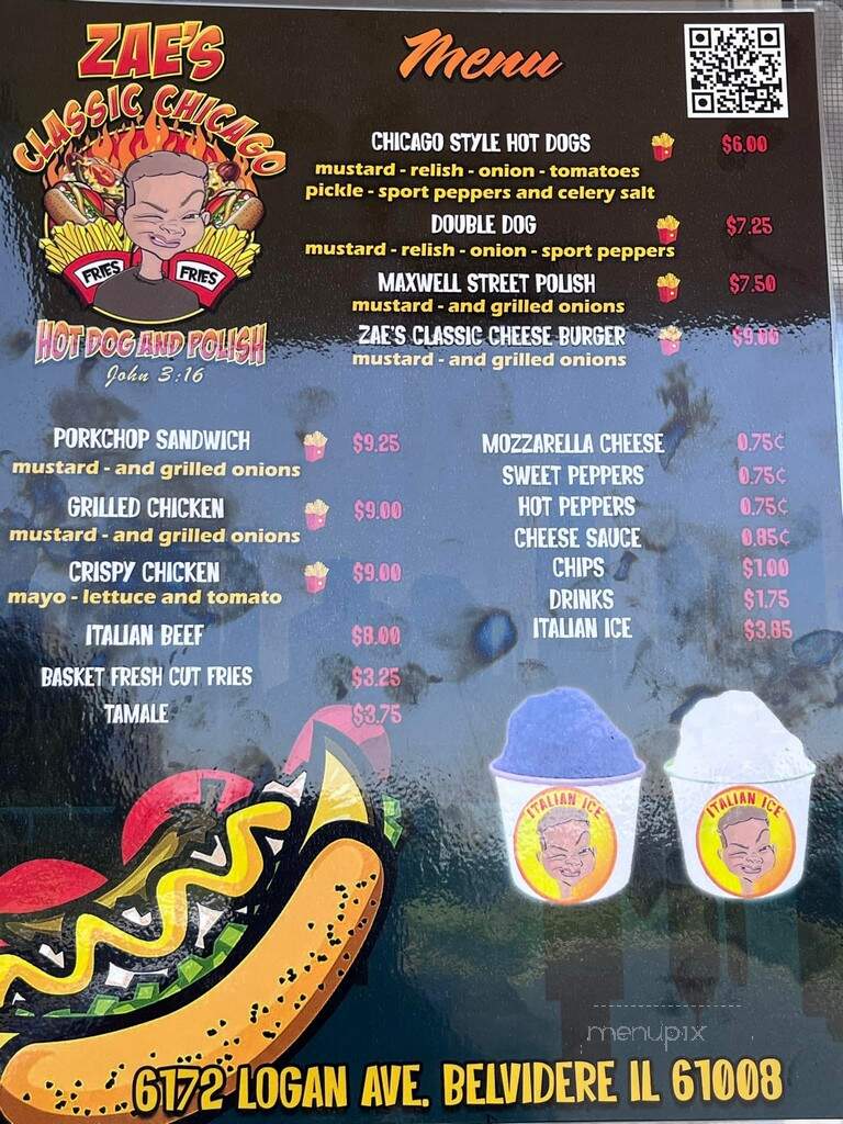 Zae's Classic Chicago Hotdogs & Polish - Belvidere, IL menu_pic