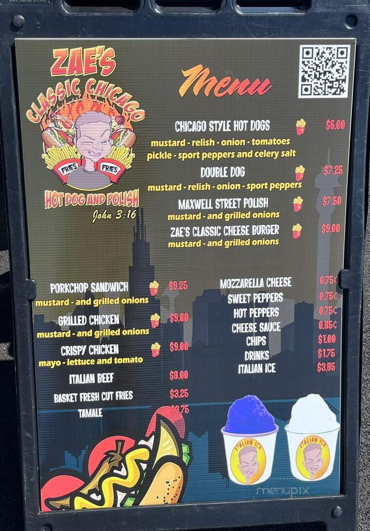 Zae's Classic Chicago Hotdogs & Polish - Belvidere, IL menu_pic