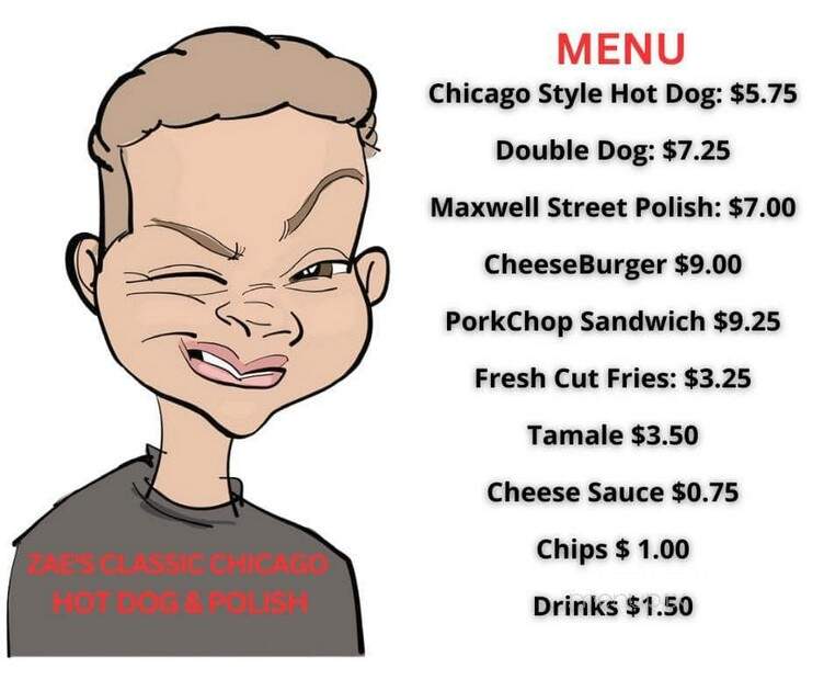 Zae's Classic Chicago Hotdogs & Polish - Belvidere, IL menu_pic