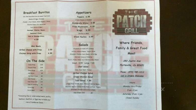 The Patch Grill - Platteville, CO