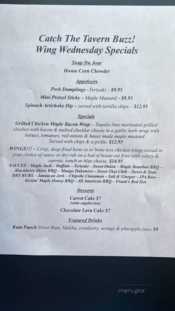 Lo's Tavern - Newport, VT menu_pic