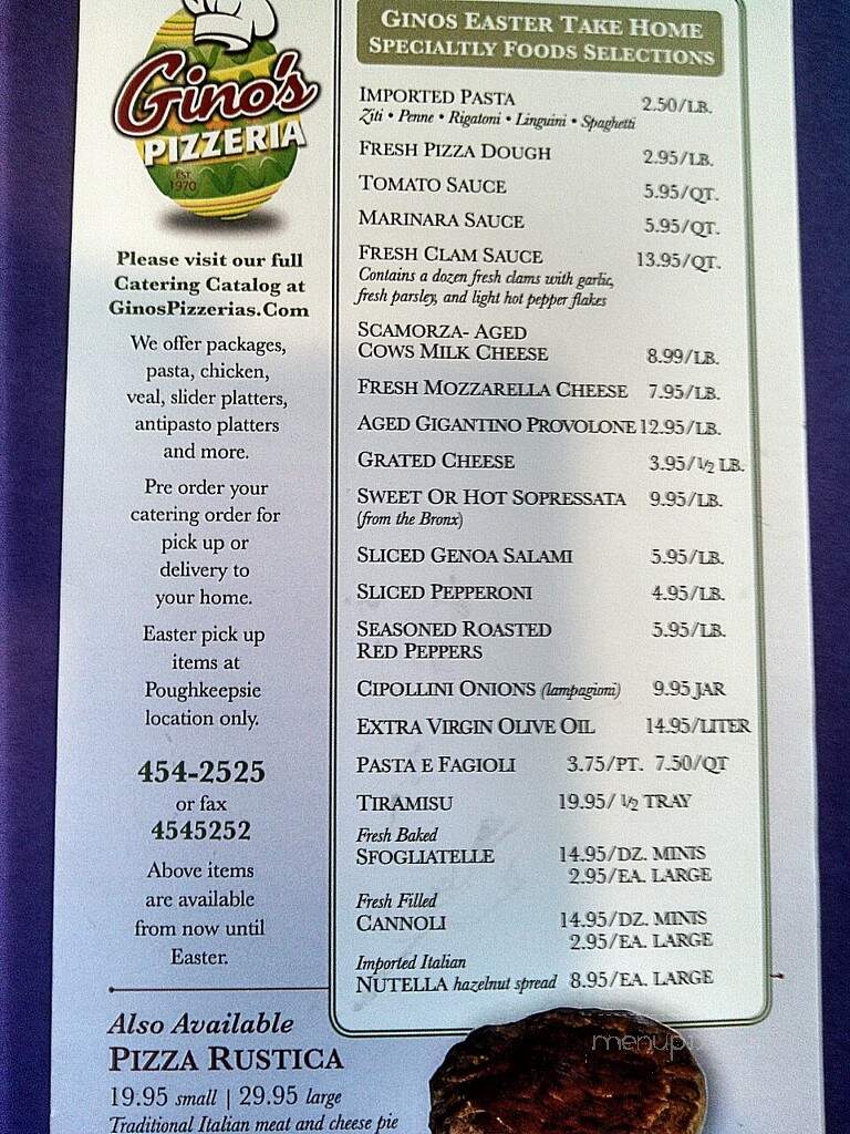 Gino's Pizza Red Oaks - Poughkeepsie, NY menu_pic