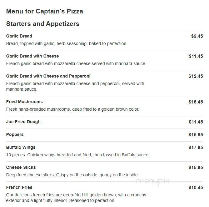 Captain's Pizza - Clearwater, FL menu_pic