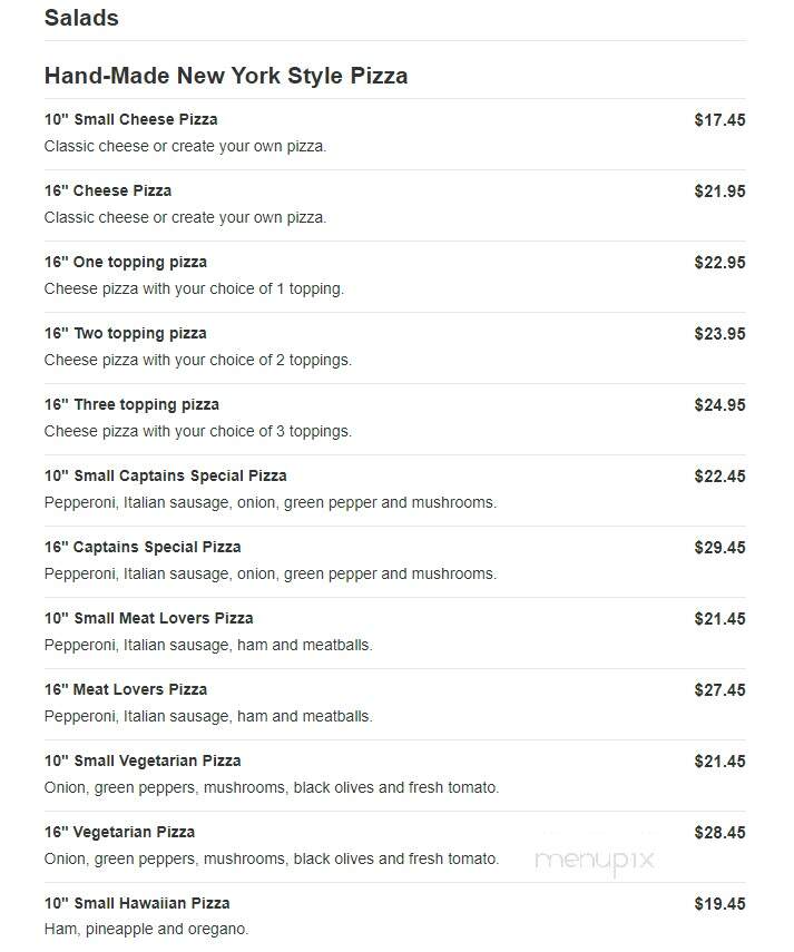 Captain's Pizza - Clearwater, FL menu_pic