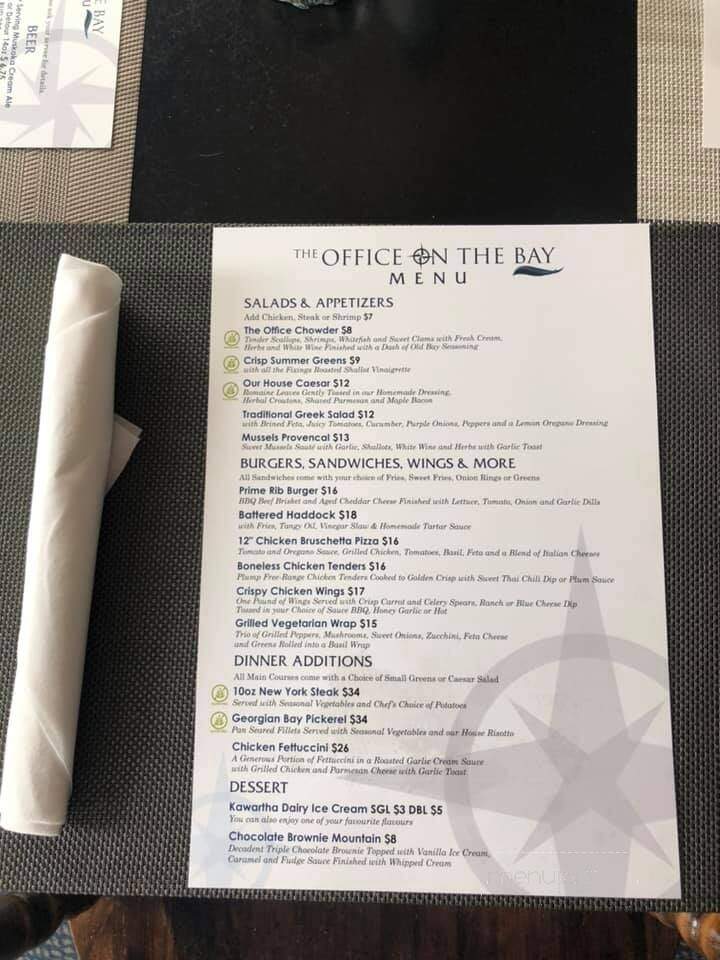 Killbear Marina - Nobel, ON menu_pic