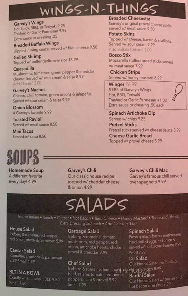 Garvey's Grill - Saint Louis, MO menu_pic